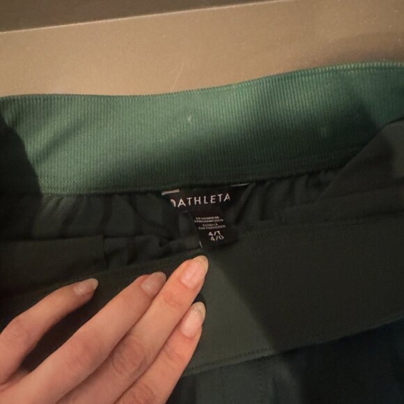 NWOT Athleta Brooklyn Mid Rise Ankle Pant Color: Seaweed Gloss Stripe 4 Tall - Picture 6 of 6